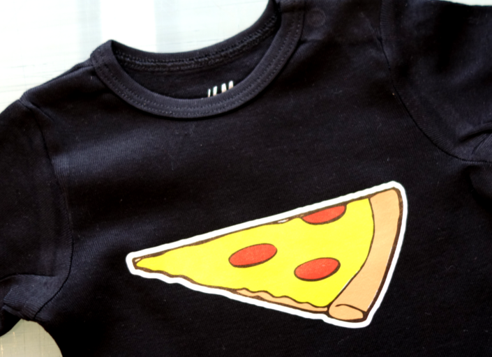 Shirt und Body für Vater und Baby mit Pizza Motiv bedruckt